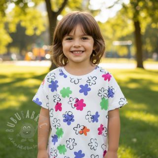 Jersey Flower prints white