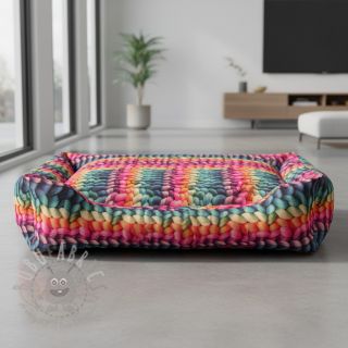 Umjetno krzno TWO SIDE Big knit difur digital print