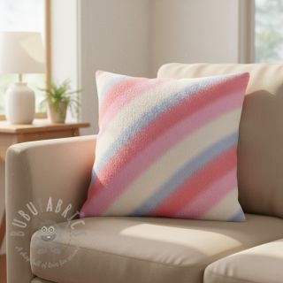 Umjetno krzno Rainbow diagonal stripe