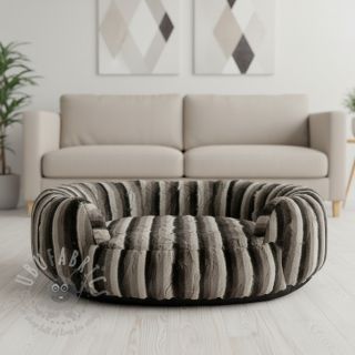 Umjetno krzno Stripe dark brown