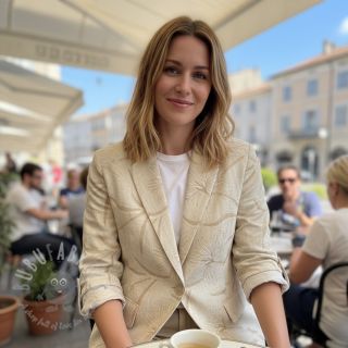 Viskoza s lanom Desert flowers design C