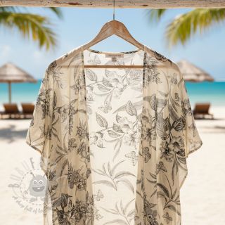 Viskoza s lanom Floweria navy