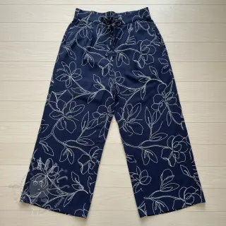 Viskoza s lanom EMBROIDERY Flower Danielle navy