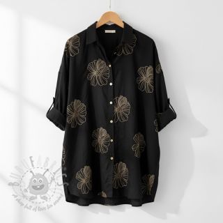 Viskoza s lanom EMBROIDERY Flower Maya black