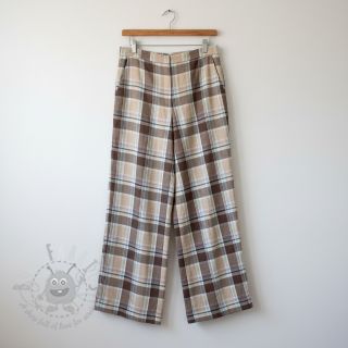 Viskoza s lanom YARN DYED Checks taupe