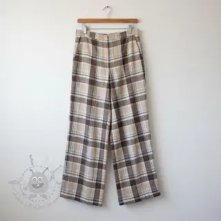 Viskoza s lanom YARN DYED Checks taupe