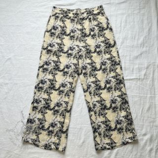 Viskoza s lanom Hibiscus digital print