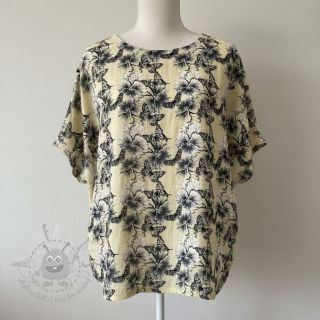 Viskoza s lanom Hibiscus digital print