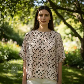 Viskoza s lanom Ivy Diamonds design B digital print