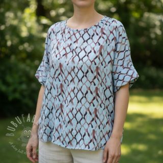 Viskoza s lanom Ivy Diamonds design A digital print