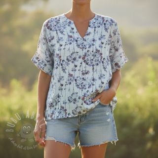 Viskoza s lanom Agapanthus design B digital print