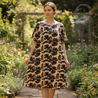 Viskoza s lanom Sunlower design A digital print