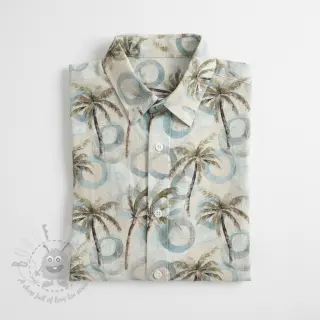 Viskoza s lanom Palm tree digital print