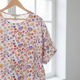 Viskoza s lanom Natural Lin Livy blue digital print