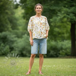 Viskoza s lanom Natural Lin Livy yellow digital print