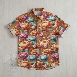 Viskoza s lanom Marigold design C digital print