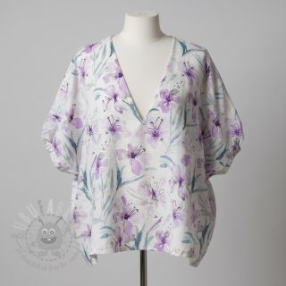 Viskoza s lanom Natural Lin Laurel purple digital print