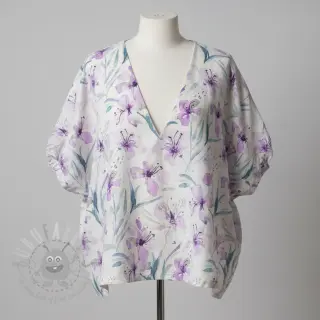 Viskoza s lanom Natural Lin Laurel purple digital print