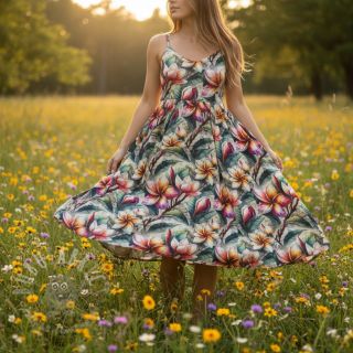 Viskoza s lanom Jasmine design C digital print