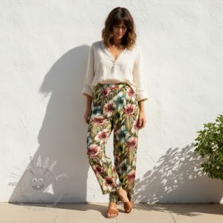 Viskoza s lanom Azalea design C digital print