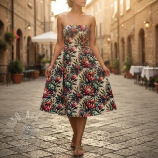 Viskoza s lanom Azalea design D digital print