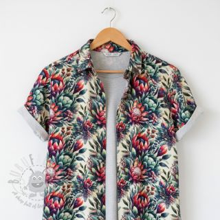 Viskoza s lanom Azalea design D digital print