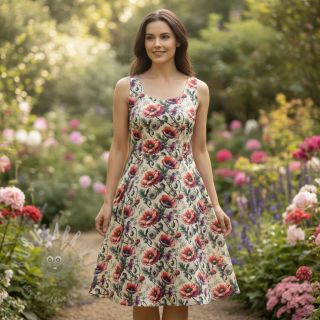 Viskoza s lanom Liana design C digital print