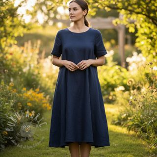 Viskoza s lanom PREMIUM navy blue