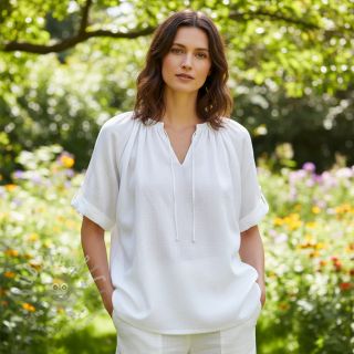 Viskoza s lanom PREMIUM white