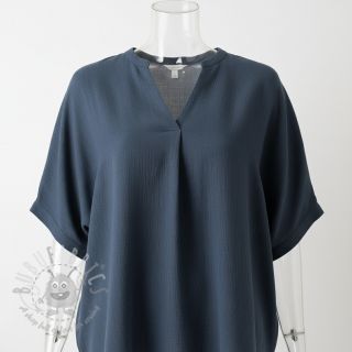 Viskoza s lanom CRINCLE navy