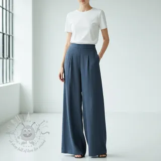 Viskoza s lanom CRINCLE navy