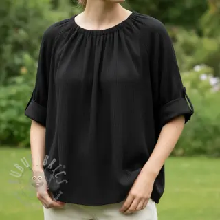 Viskoza s lanom CRINCLE black