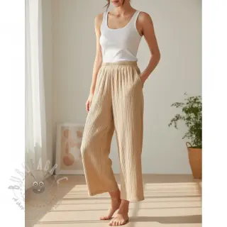 Viskoza s lanom CRINCLE beige
