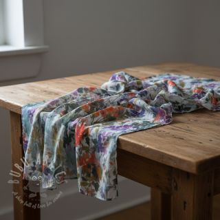 Viskoza SATIN Flowie Kin off white digital print