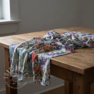 Viskoza SATIN Flowie Kin off white digital print