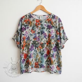 Viskoza SATIN Flowie Kin off white digital print