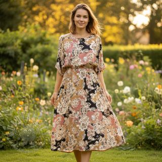 Viscose SATIN Flowie Noe black digital print