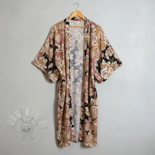 Viscose SATIN Flowie Noe black digital print
