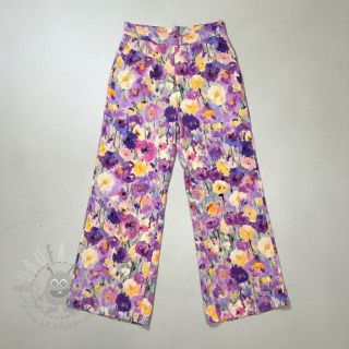 Viskoza SATIN Lavender flowers digital print