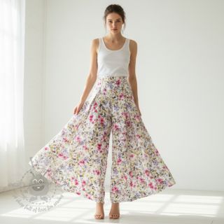 Viskoza RADIANCE Flower Uma white digital print