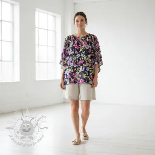 Viskoza RADIANCE Flower Uma navy digital print