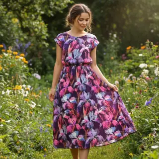 Viskoza RADIANCE Flower Bea digital print