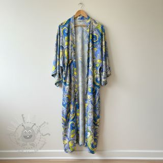 Viskoza RADIANCE Abstract paisley blue digital print