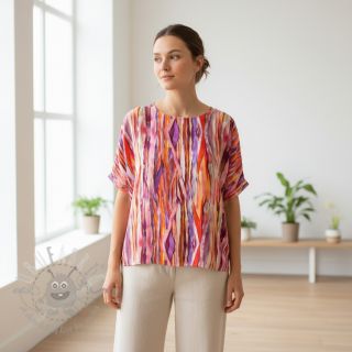 Viskoza RADIANCE Abstract stripes pink digital print