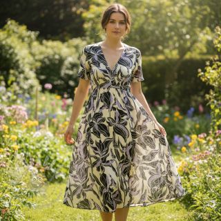 Viskoza ROSELLA STRETCH Flowers