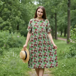 Viskoza RAYON POPLIN Knitted design E digital print