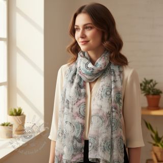 Viskoza RAYON POPLIN Patchwork pattern design B digital print