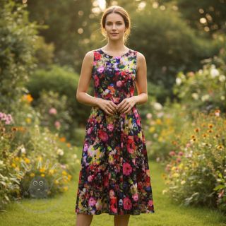 Viskoza LUREX Abstract navy digital print