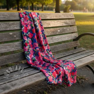 Viskóza LUREX Pink flowers digital print