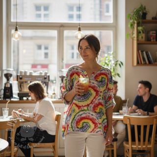 Viskoza Retro fun design C digital print